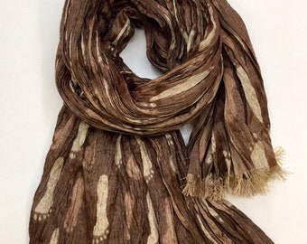 Silk scarves/ traditional silk scarves/ unisex scarves/ brown beige silk scarves