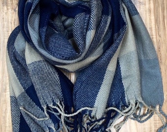 Foulard homme / Foulard à carreaux / Echarpe chaude et confortable / Echarpe unisexe / Echarpe d’hiver / Echarpe homme