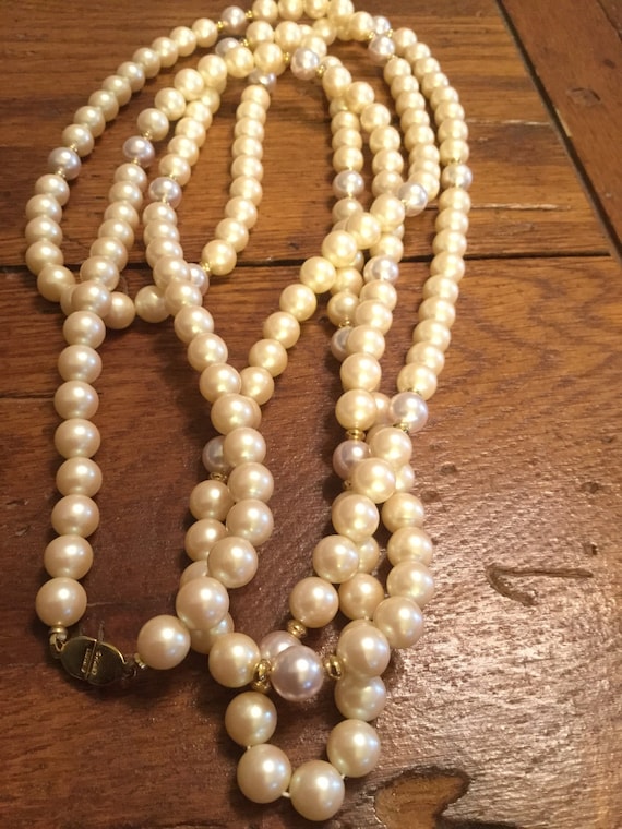 Extra Long  "Pearl" Monet Necklace - image 2