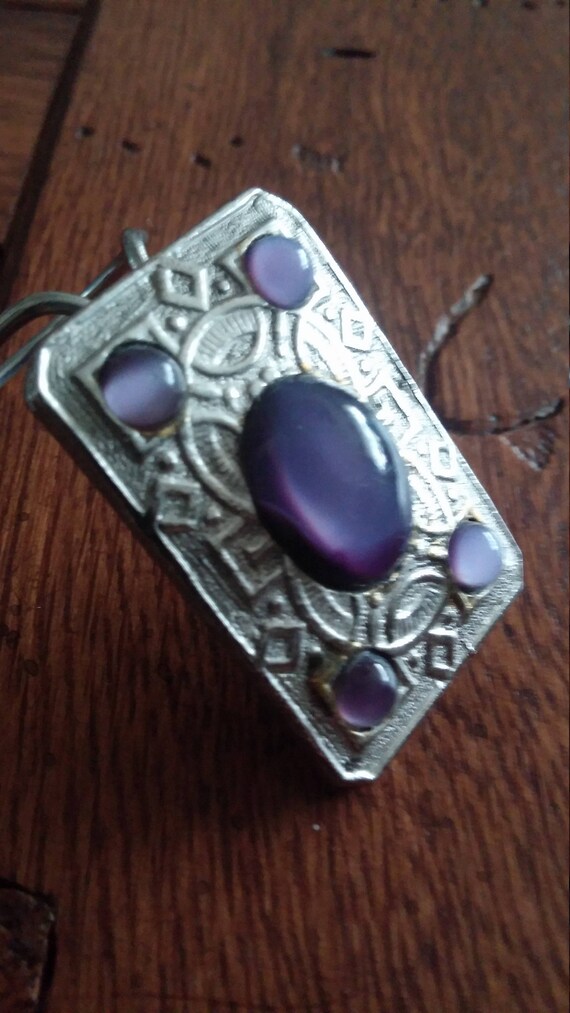 Silver and Purple Scarf Ring - image 2