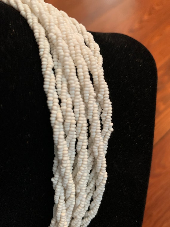 Multi Strand Tiny White Bead Necklace - image 2