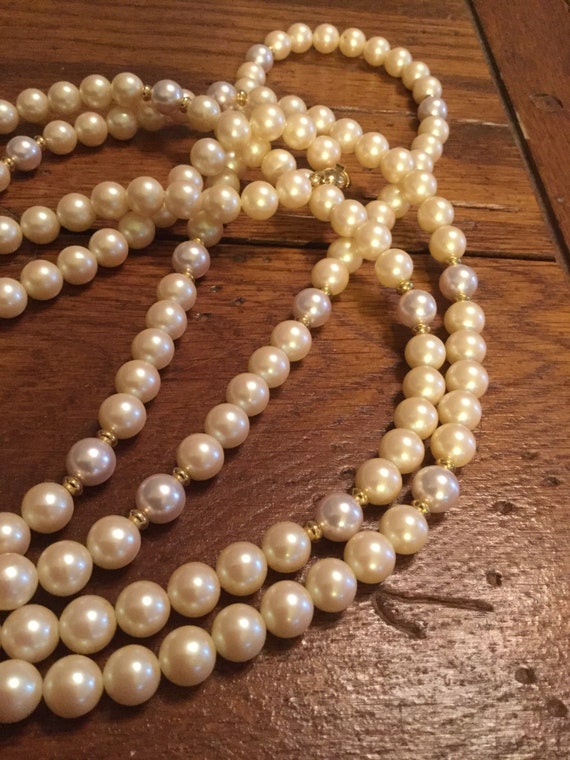 Extra Long  "Pearl" Monet Necklace - image 6