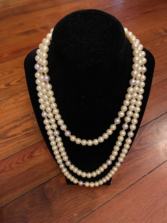 Extra Long  "Pearl" Monet Necklace - image 3