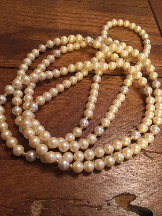 Extra Long  "Pearl" Monet Necklace - image 7