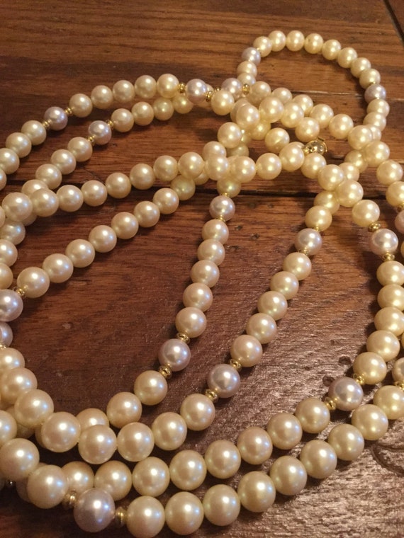 Extra Long  "Pearl" Monet Necklace - image 5