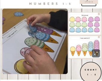 Number Counting Activity Multi Colour Ice Cream Childminder Resources