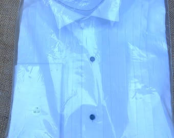 Brand New in Box Joseph & Feiss white tuxedo shirt in a packaged size 18 36-37 Tall.
