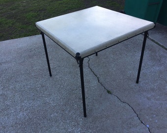 Rare Vtg Samsonite Shwayder Bros Beige Speckled Card Table Style 5916 Rare Vtg Samsonite Shwayder Bros Beige Speckled Card Table Style 5916