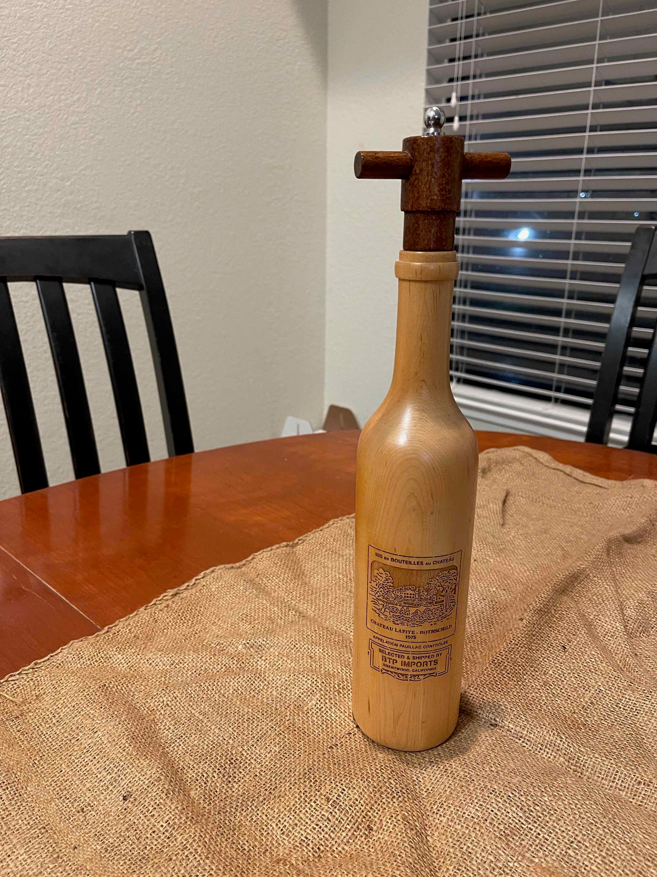 olde thompson pepper mill wine bottle
