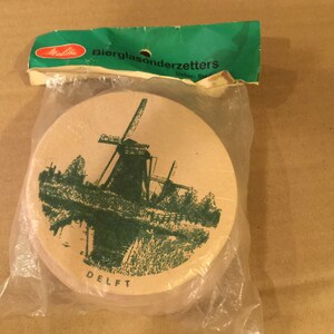 NIB Vintage Melitta Bierglasonde Coasters Sealed! European Scenes Windmills Thick Paperboard