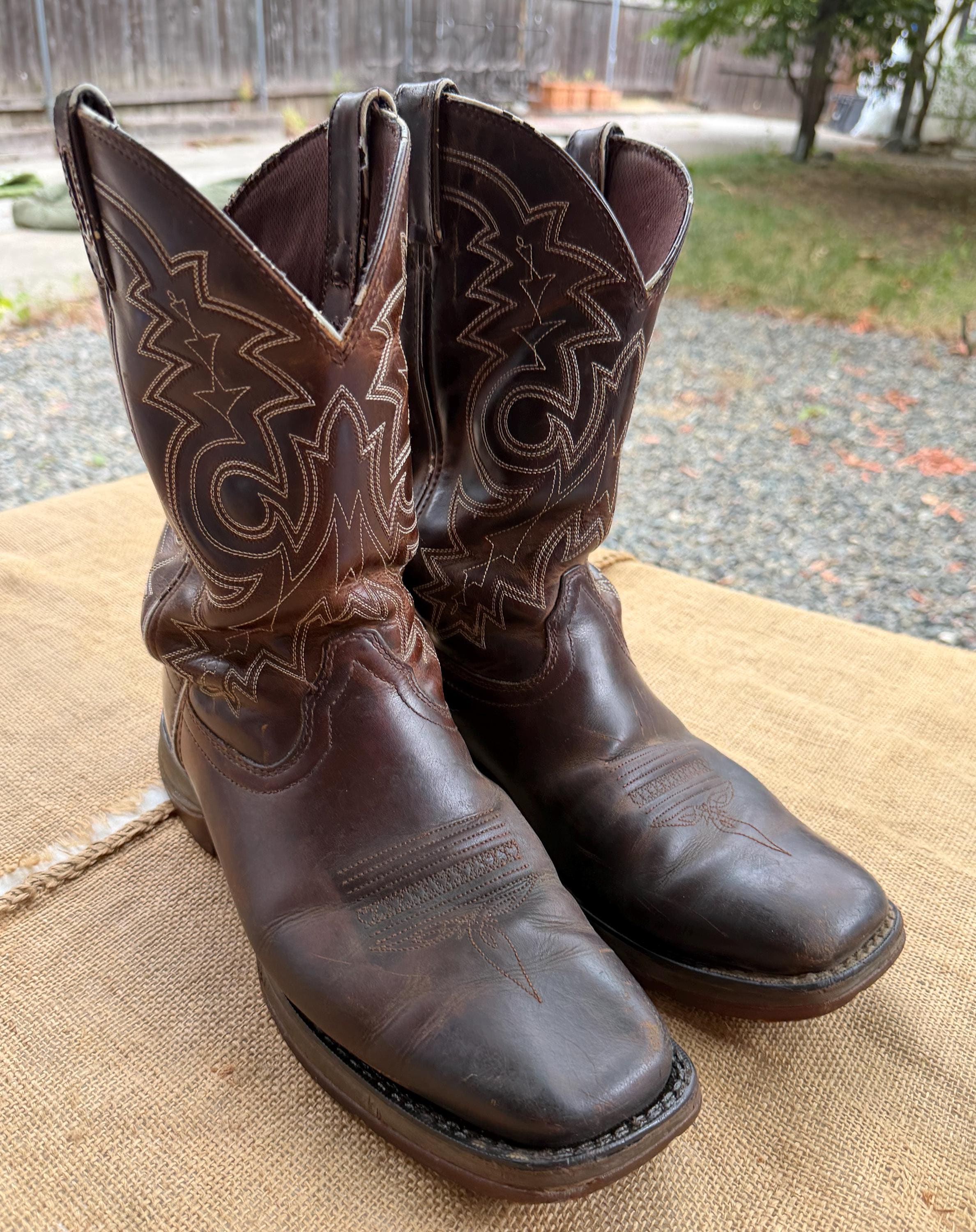Vintage Square Toe Boots Men - Etsy