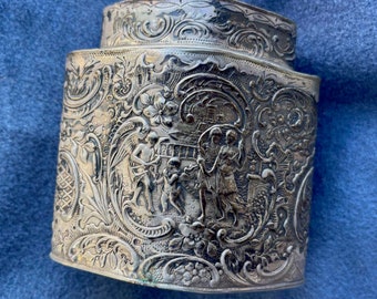 Antiek zilveren Theebus - Boîte à thé Argenté vieilli