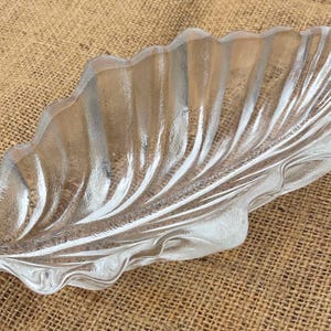 Mikasa Germany Crystal Bowl, Leaf Shaped Crystal Relish Dish, Frosted Crystal Dish, Walther-Glas Frosted Molten Leaf