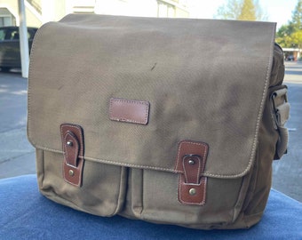 Borsa a tracolla in tela Pelle VTG Anni '70 Orologi Invicta Articolo promozionale Trail Sac