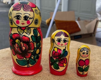 Nestbare poppen Russische matroesjka traditionele baboesjka houten stapelset speelgoed 3