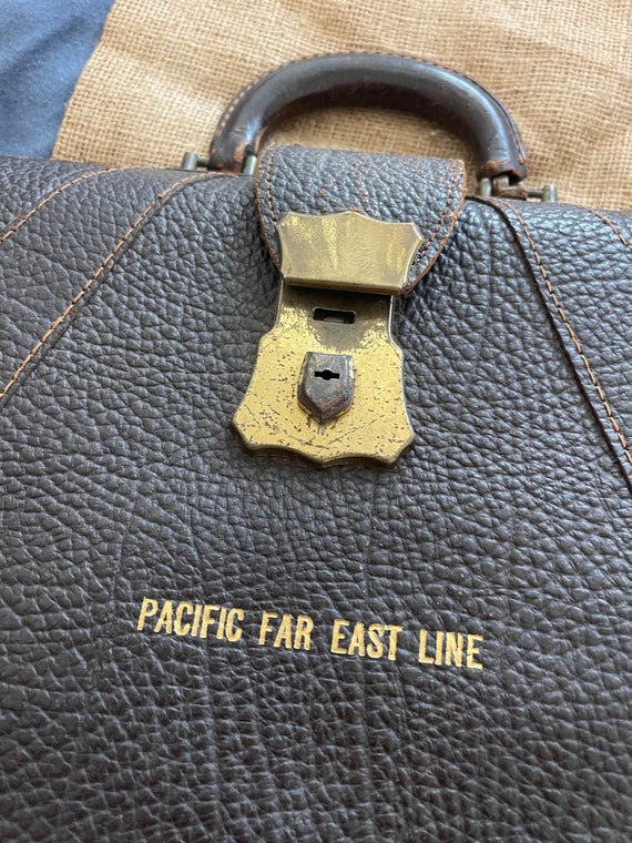 Mid Century Grained Leather Briefcase | Pacific Fa