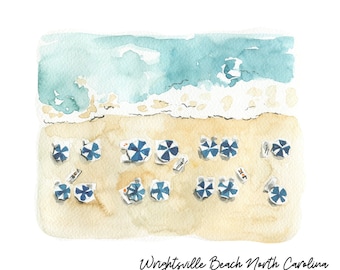 Wrightsville Beach North Carolina / Instant Download / Wall Art / Coastal Decor / Watercolor Print / Beach