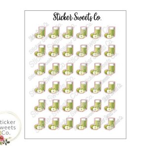 Green Juice Fruit Planner Stickers image 1