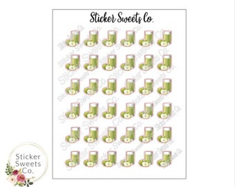 Green Juice Fruit Planner Stickers