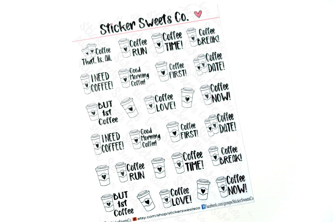 Coffee Cup Stickers Etsy