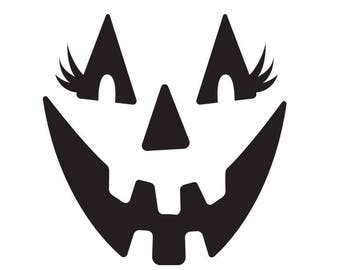 Pumpkin Girl SVG cut file for Cricut or other cutting machine, Halloween SVG, Girl Pumpkin SVG, Eyelash Pumpkin Svg