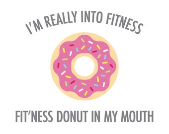 Fitness donut SVG gesneden bestand voor Cricut of andere snijmachine, strooi donut SVG gesneden bestand, fitness SVG gesneden bestand