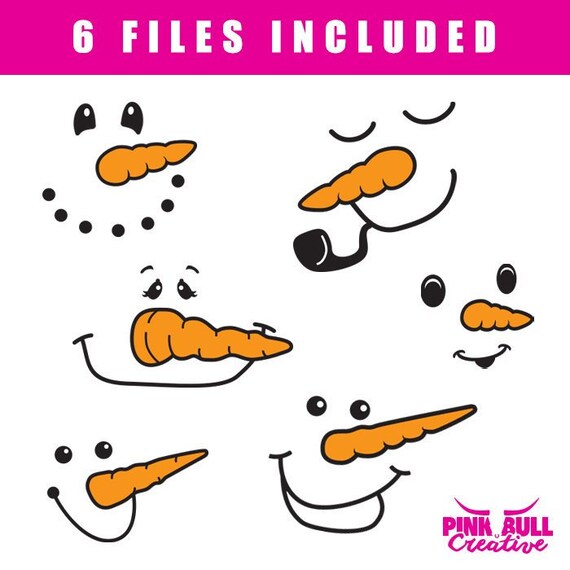 Download Snowman Faces SVG cut file for Cricut or other cutting | Etsy