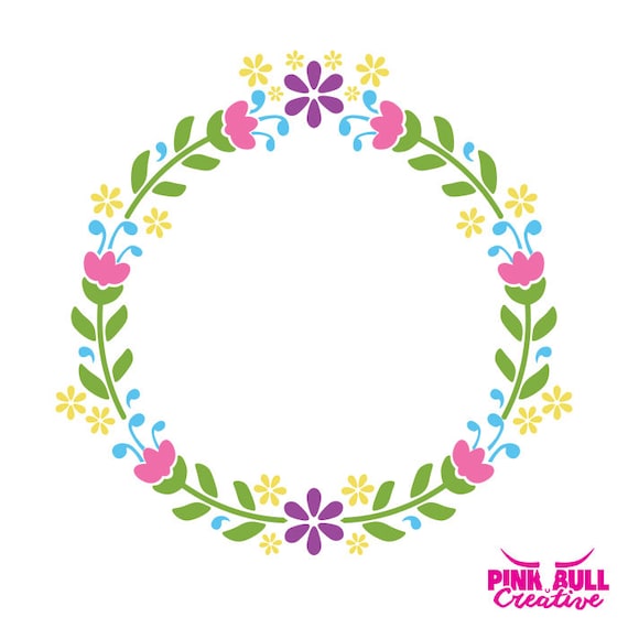 Download Flower Wreath Svg Cut File For Cricut Or Other Cutting Etsy