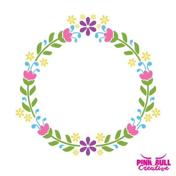 Download Flower Wreath Svg Cut File For Cricut Or Other Cutting Etsy