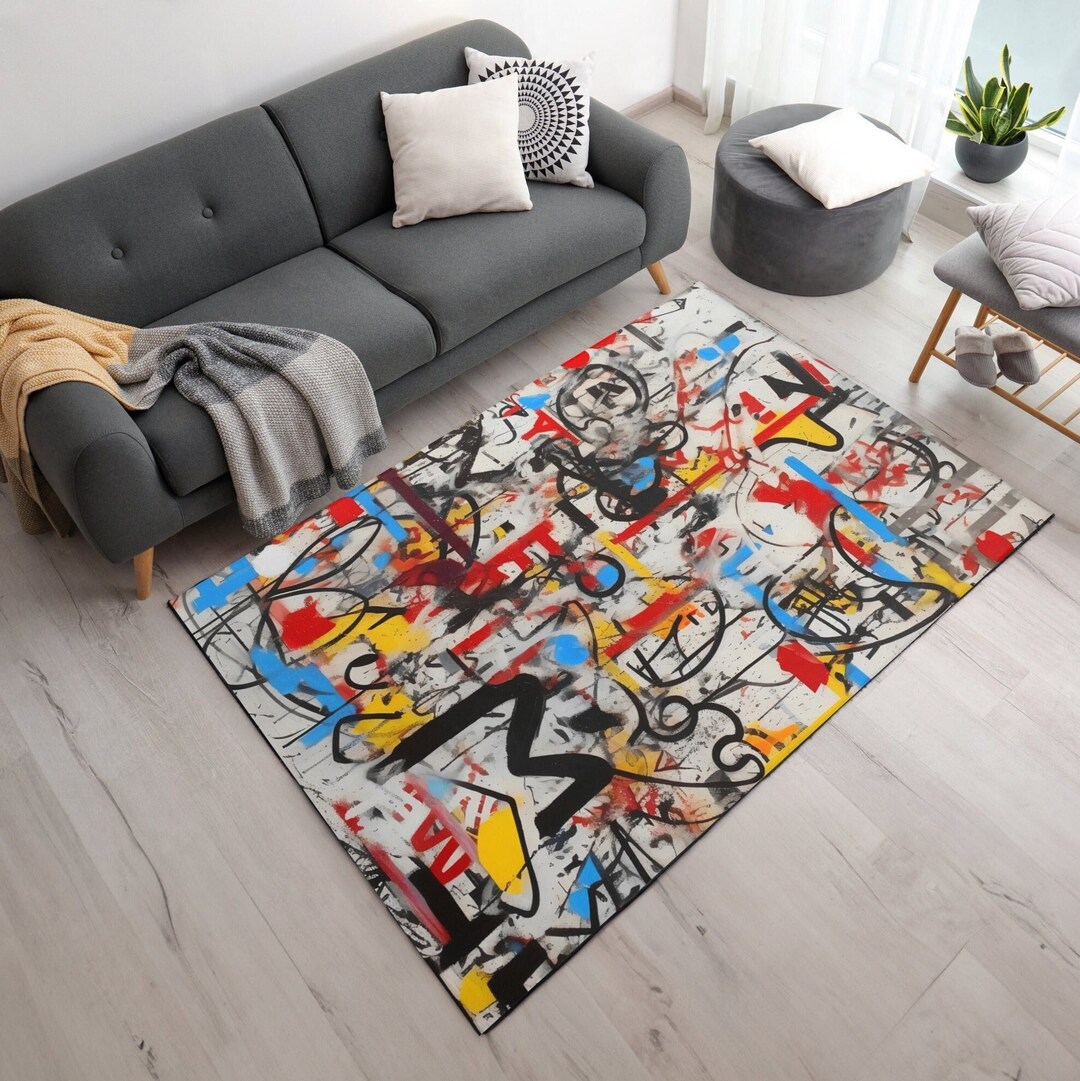 GRAFFITI AREA RUG 48x72 Living Room Style Interior Design Decor Modern ...