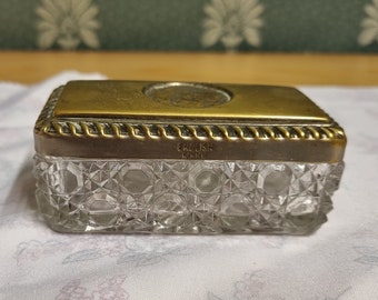 Victorian PINS hair crystal glass trinket box