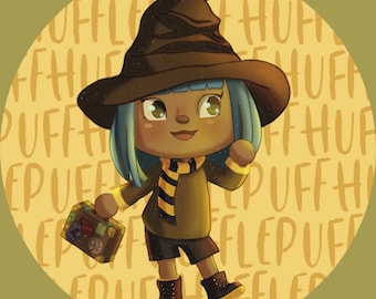 Animal Crossing Hogwarts Carácter Gryffindor Hufflepuff Ravenclaw Slytherin Comisión - ACNH Dibujo - Arte - Comisión de imagen de perfil