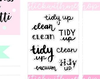 Tidy Up - Hand-lettering stickers