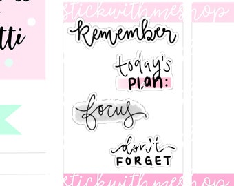 Today's Plan - Hand-lettering stickers