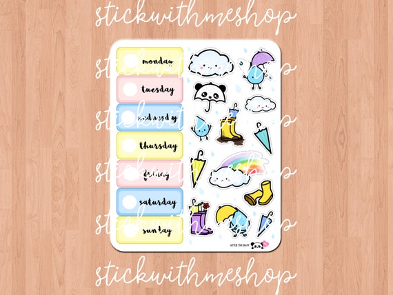 After The Rain Deco sticker set for a monthly planner