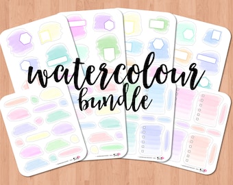 Watercolour Stickers VALUE BUNDLE - 8 sheets