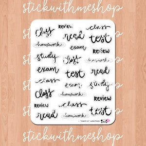 Student Life - Hand-lettering Stickers - Etsy