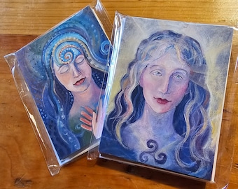 8-pack Goddess Notecards, Goddess Greeting Cards, Blank Greeting Cards