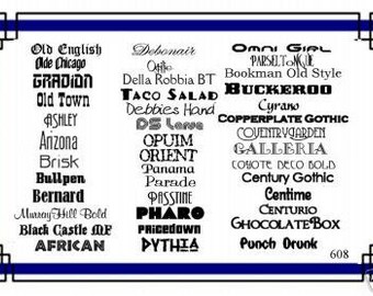 Font Series 608 - Instant download - Machine Embroidery Fonts