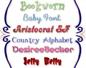 Pretty Font Series 196 - Instant download -Machine Embroidery Fonts