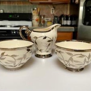 Myott Old Silver Lustre 1505F - Creamer/Sugar Bowl/Cup