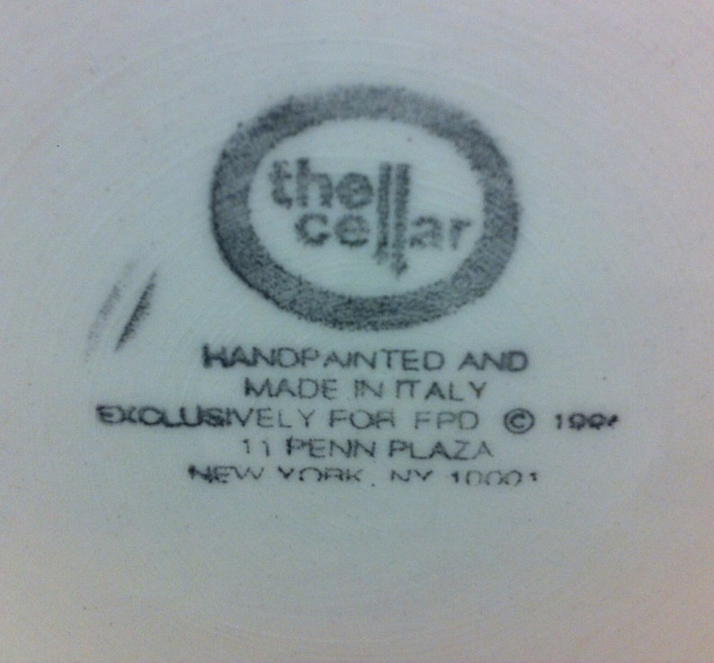 Macy's the Cellar Ceramic Plate Italy Yellow Checkered Etsy