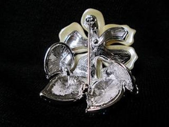 Nolan Miller Flower Brooch - Yellow Lucite - image 5