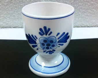 Delfts Ceramic Egg Cup - Hand-Painted in Holland Blue and White