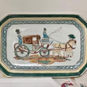 Toyo Ceramic Tray - Horse and Carriage