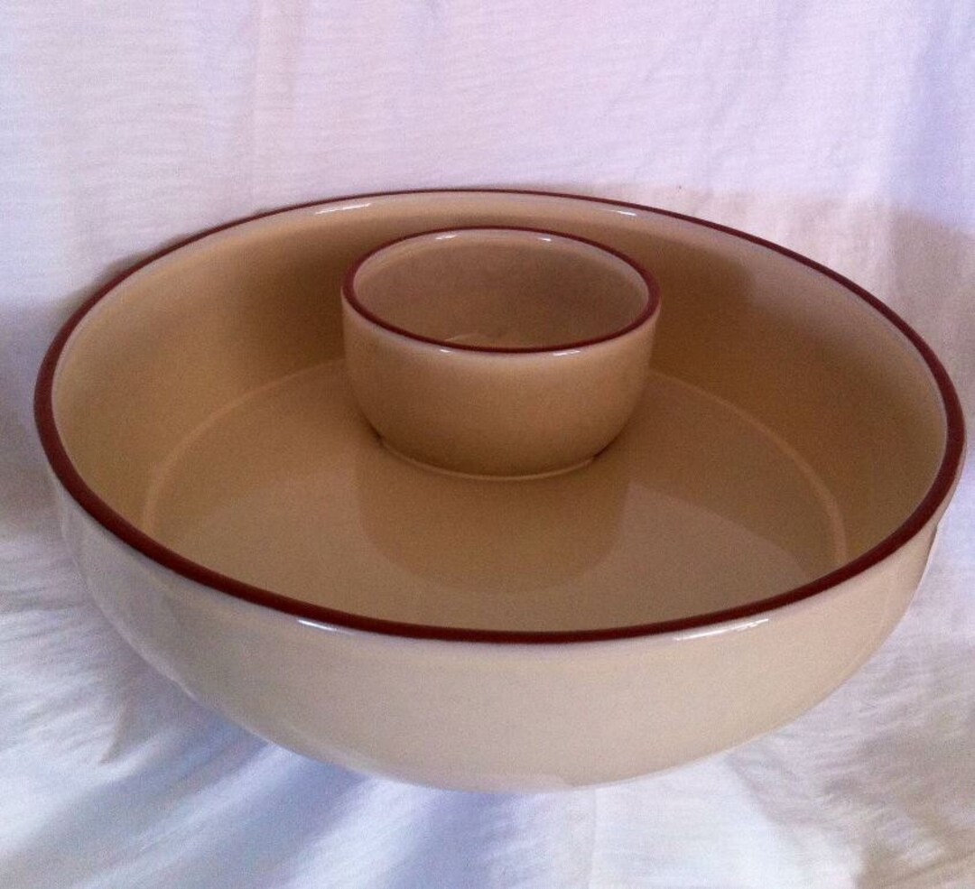 Val Do Sol Terracotta Chips/salsa Bowl Brown & Beige Etsy