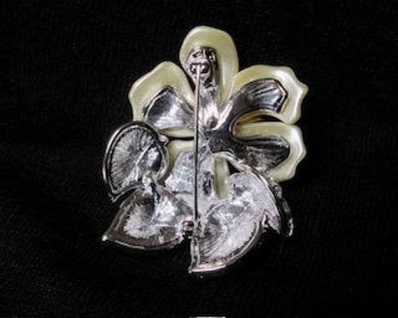 Nolan Miller Flower Brooch - Yellow Lucite - image 7