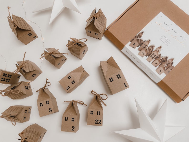 Advent Calendar Christmas Village House Kit, DIY Make Your Own image 2