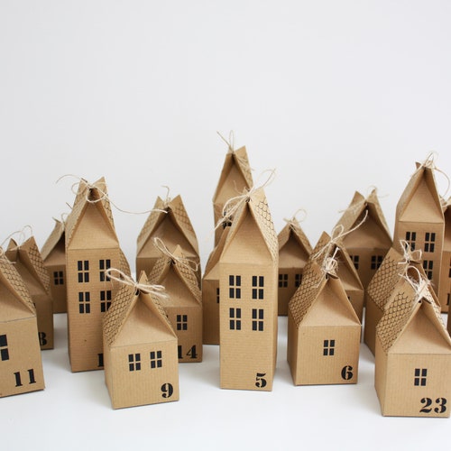 Advent Calendar Christmas Village House Kit DIY Make Your Own - Etsy