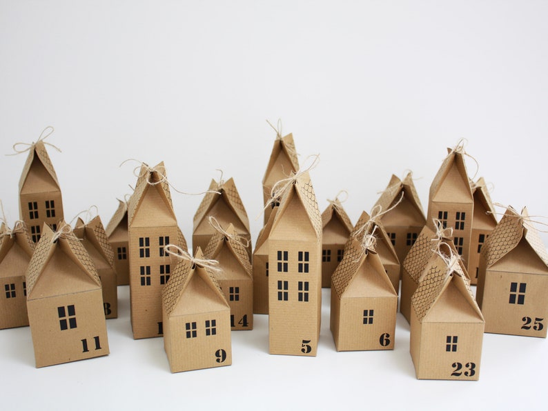 Printable DIY Advent Calendar Houses Etsy
